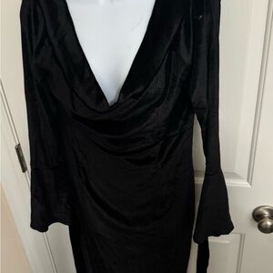 Gothic Long Dress - Costume - Adult - women’s XL on Or Off Shoulder Black NEW